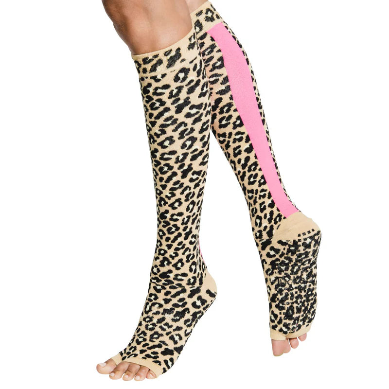 Knee High - Leopard Pink Stripe