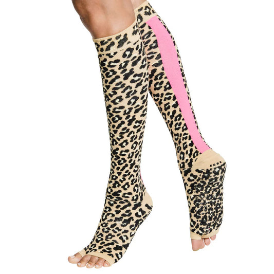 Knee High - Leopard Pink Stripe