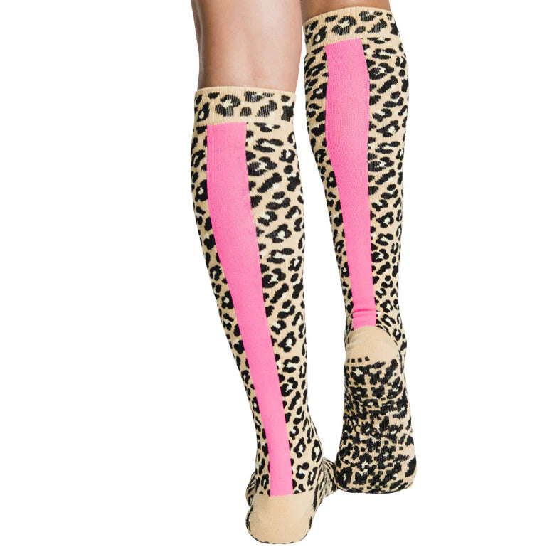 Knee High - Leopard Pink Stripe