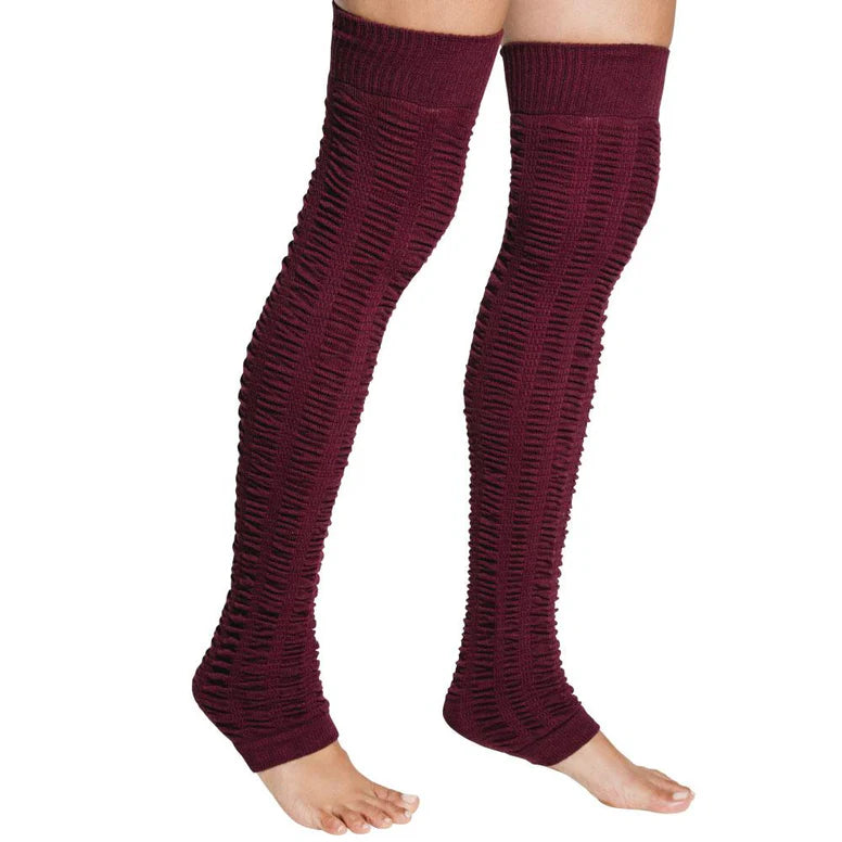 Leg Warmer - Ruched Garnet